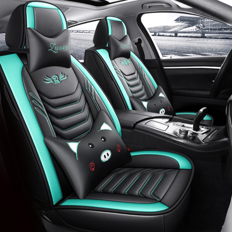 Universell helskinnssitsdyna för bil - Tecknad design, Komfort för alla årstider, Full omslagsstil