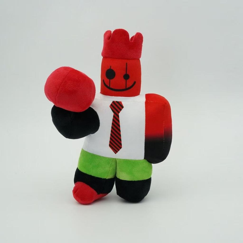 25cm Red Devil Plush Toy With Crown And Eye Patch Soft Stuffed Doll Game Character Birthday Gift For Kids
