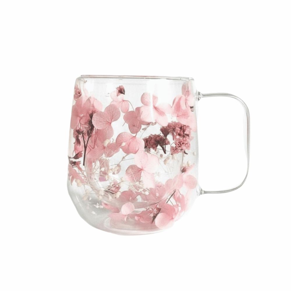 250/390ML Dried Flower Glass Cup Creative Double Wall Mug Drinkware Clear Glass Cup Office Use 250ml