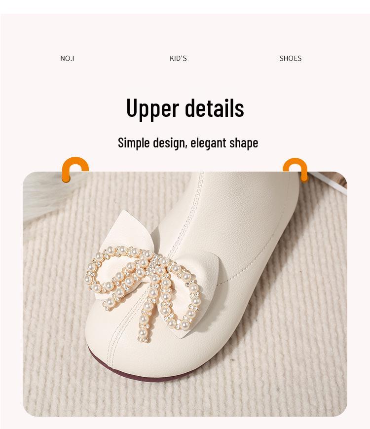 Skórzano-bawełniane buty dla dziewczynek - Przytulne krótkie botki z aksamitu na jesień i zimę