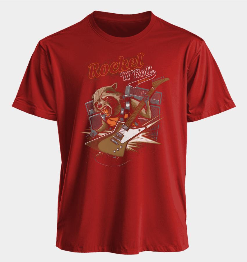 Men's and Women's T-shirts Rocket Raccoon Summer American Spring and Autumn Sports Fitness Casual Trendy Short Sleeves