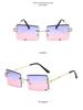 Elegant Gradient Womens Diamondcut Frameless Square Sunglasses