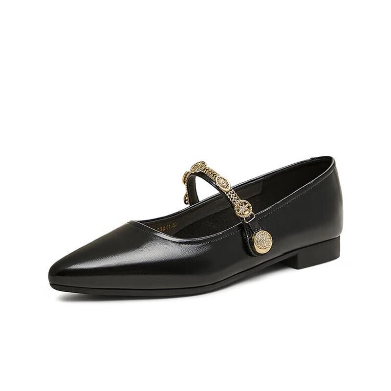 BASTO Women s Retro Pointed Toe Mary Jane Flats M1581AQ5 37