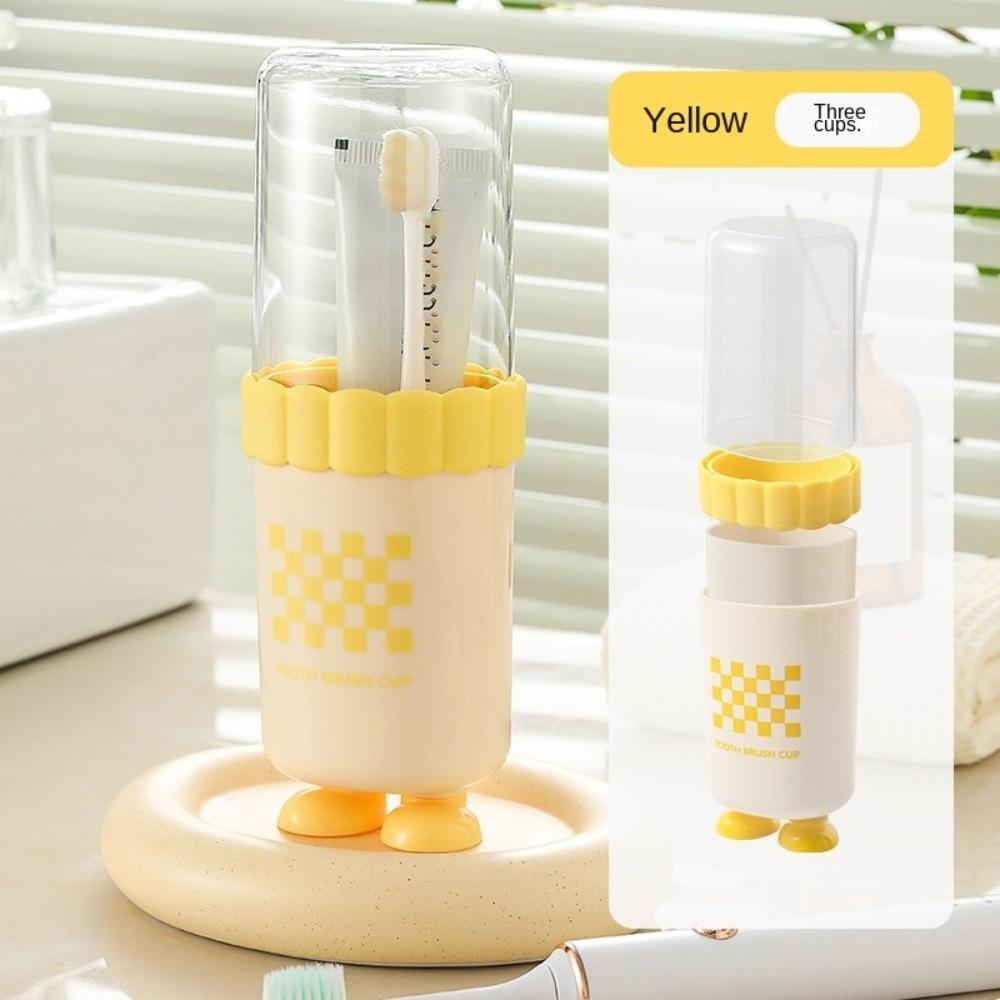 

Leak Proof Toothbrush Cup Portable Toothbrush Organizer Box Household Travel Cup Children s жёлтый