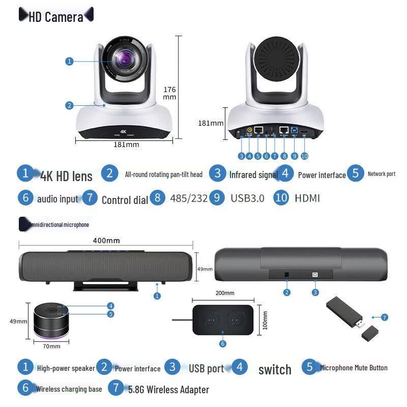 

Hongshidao 4K HD Video Conference System (CN version)