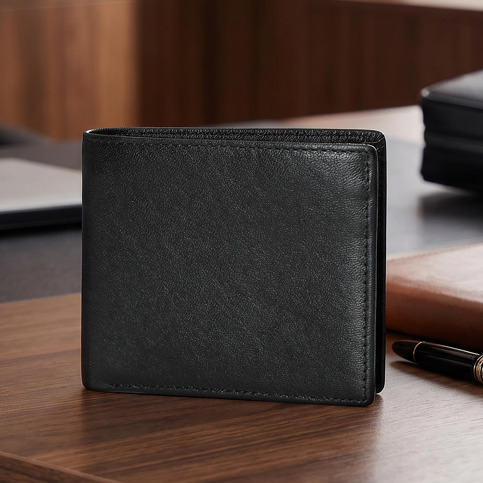 

Men s Leather Short Bag Wallet - Multi-functional and Versatile All-purpose Small Purse 687 чорний