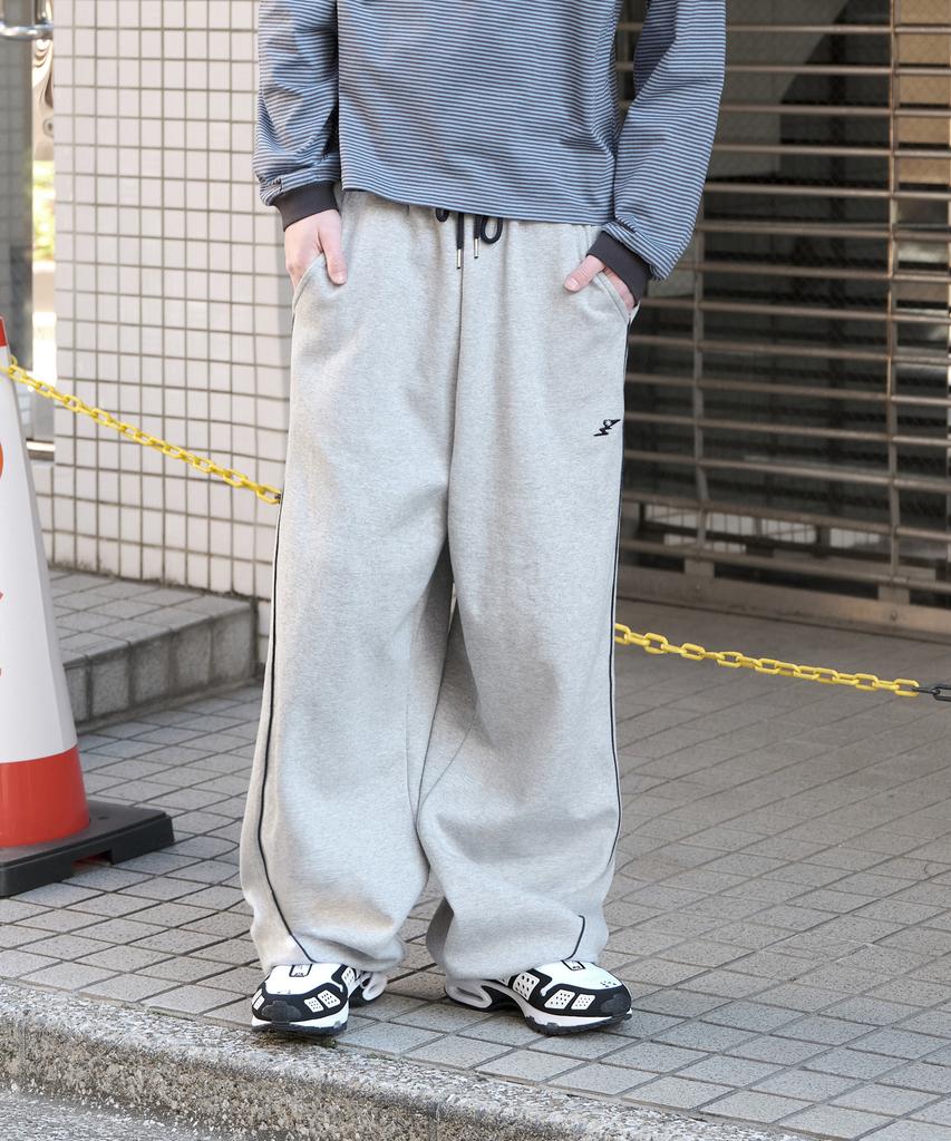 SUPERSUB Wide Baggy Piping Pants - Melange