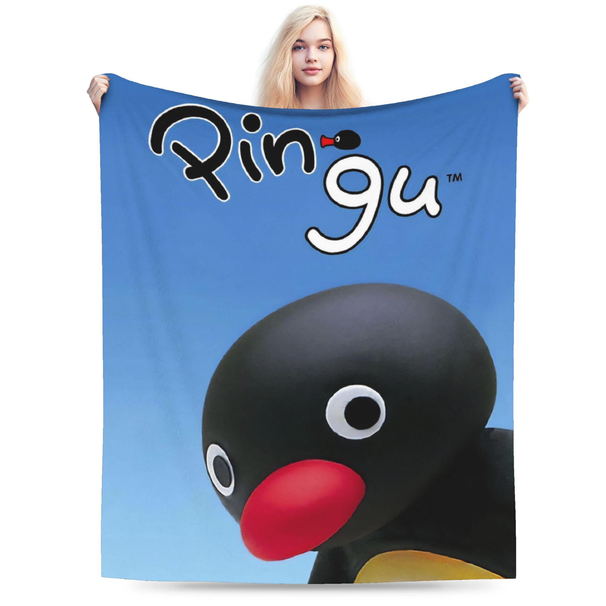 

Noot Pingu Fleece Throw Blankets Penguin Cartoon Blankets for Bedding Couch Ultra-Soft Bedding Throws 30x40in