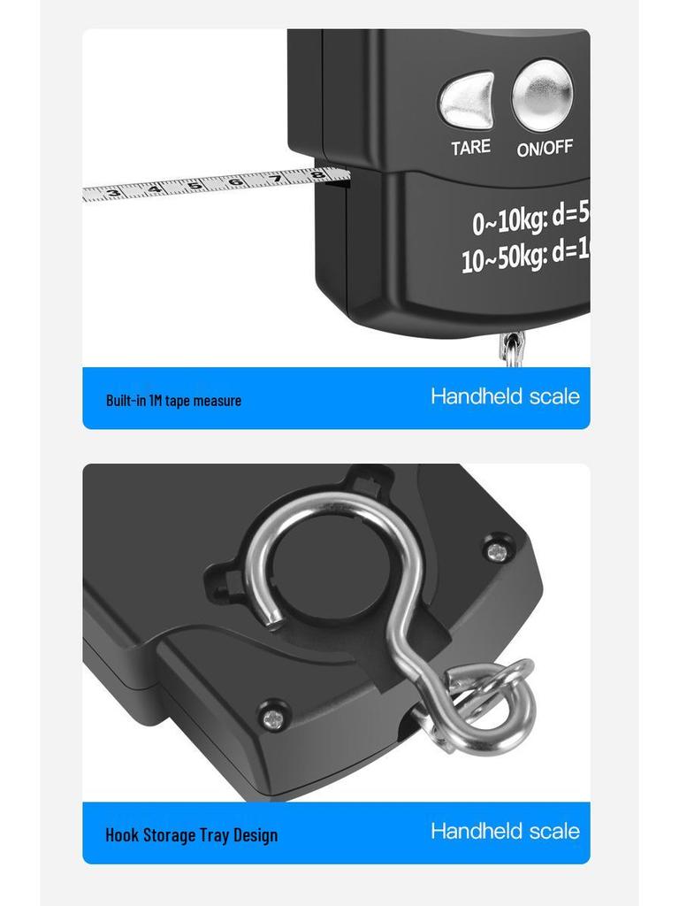 Portable Handheld High-Precision Electronic Scale with Tape Measure for Home and Courier Use