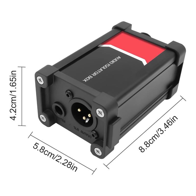 Ground Loop Isolation Transformer With Ground And Lift Switch XLR/1/4" 6.35Mm TRS Audio Isolator Box Eliminator