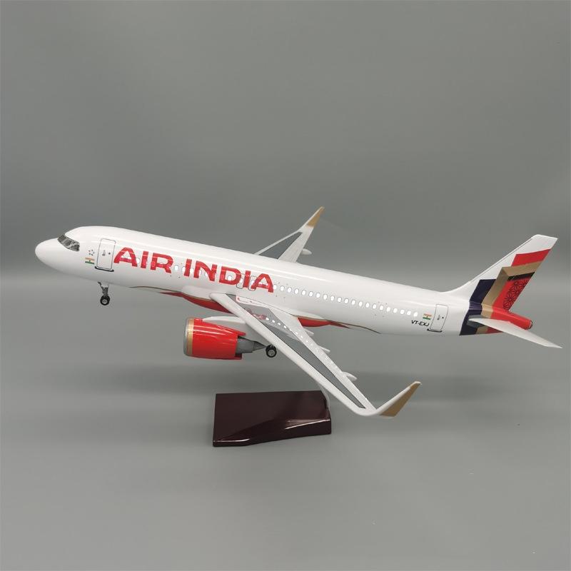 

Air India Airlines Model 47cm Airbus 1/80 Scale Airplane A320 NEO Light and Wheel Landing Gear Diecast Resin Plane Model Gifts No light