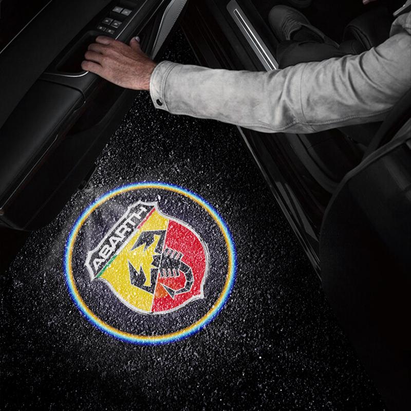LED Car Door Universal Projector High-definition Welcome Lights For Abarth 124 125 500 500e 1000ps 595 F595 GT 124 Competizione