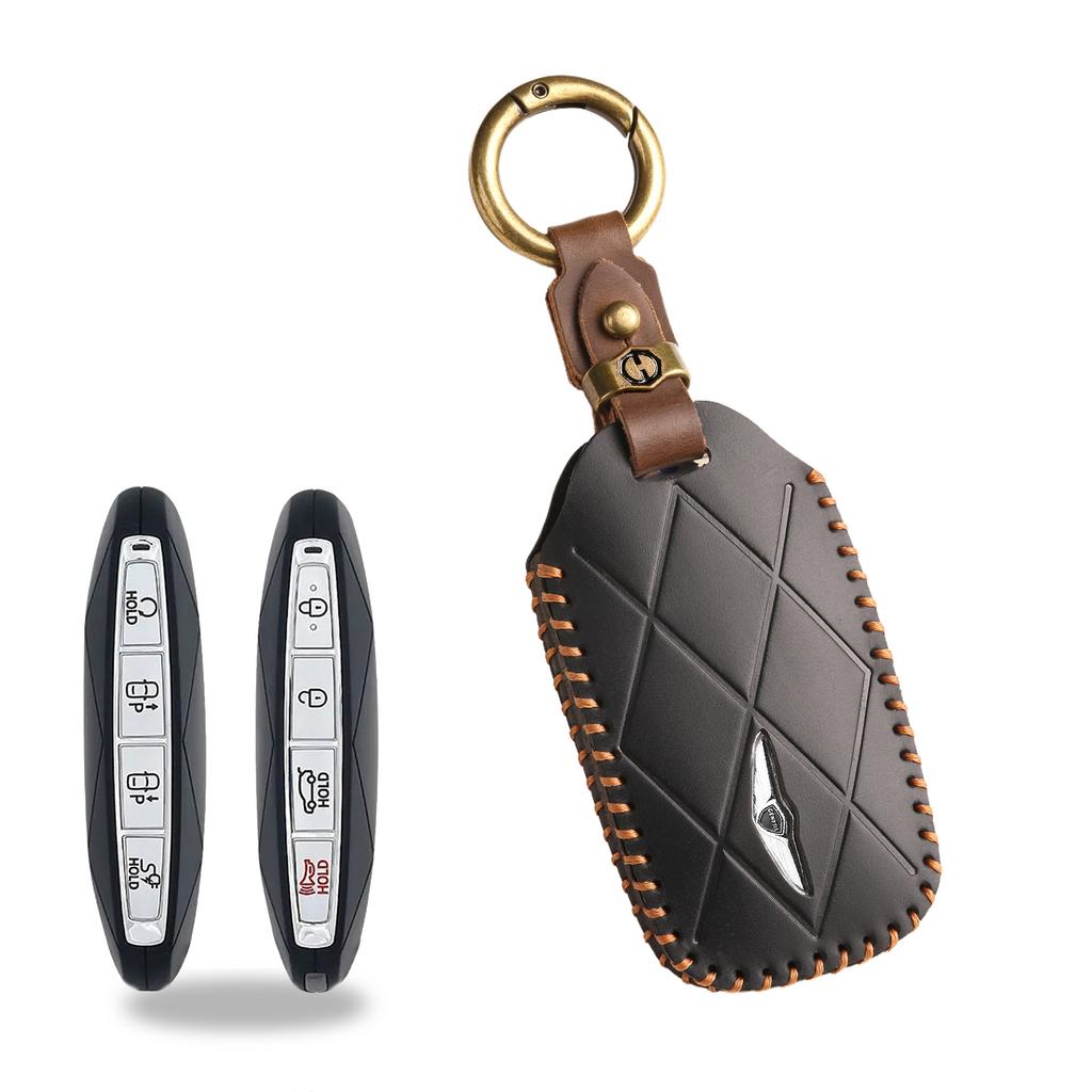 Retro Schlüsselhülle für Genesis GV60 GV90 Lawns Leder Autoschlüssel Schutzhülle Hülle