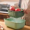 Double Layer Telescopic Drain Basket Detachable Kitchen Supplies Retractable with Handles fruits and