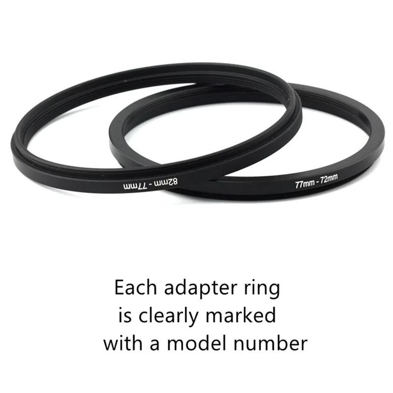 Camera Lens Filter Adapter Ring Set 37-82mm 82-37mm Step Up Down Rings For Canon Nikon Sony Fujifilm Dslr