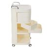 Storage Cart, 3Tier Storage Cart, Storage Rack with Wheels Rounded Corners Stainless Steel ABS for Homes, Barber Shops, Office