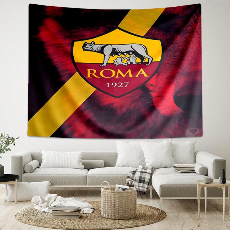 1PC Rome Football club Printed Tapestry Room Decoration Wall Hanging for Living Room Bedroom, dormitory, Birthday and Christmas gifts