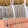 10Yards/Lot Gold Plated Stainless Steel Bead Chain Ball Bead Link Chains Bulk Necklace Chain For DIY Jewelry Making Findings