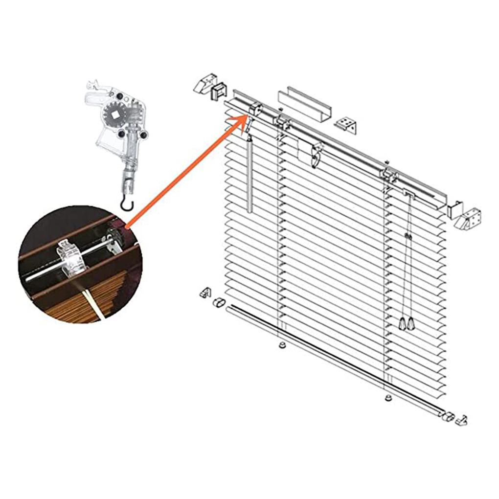 2 Pieces Blinds Wand Tilter Mechanism Square Tilt Control Rod Rail Hook Connection Household Reusable Replacement Supply