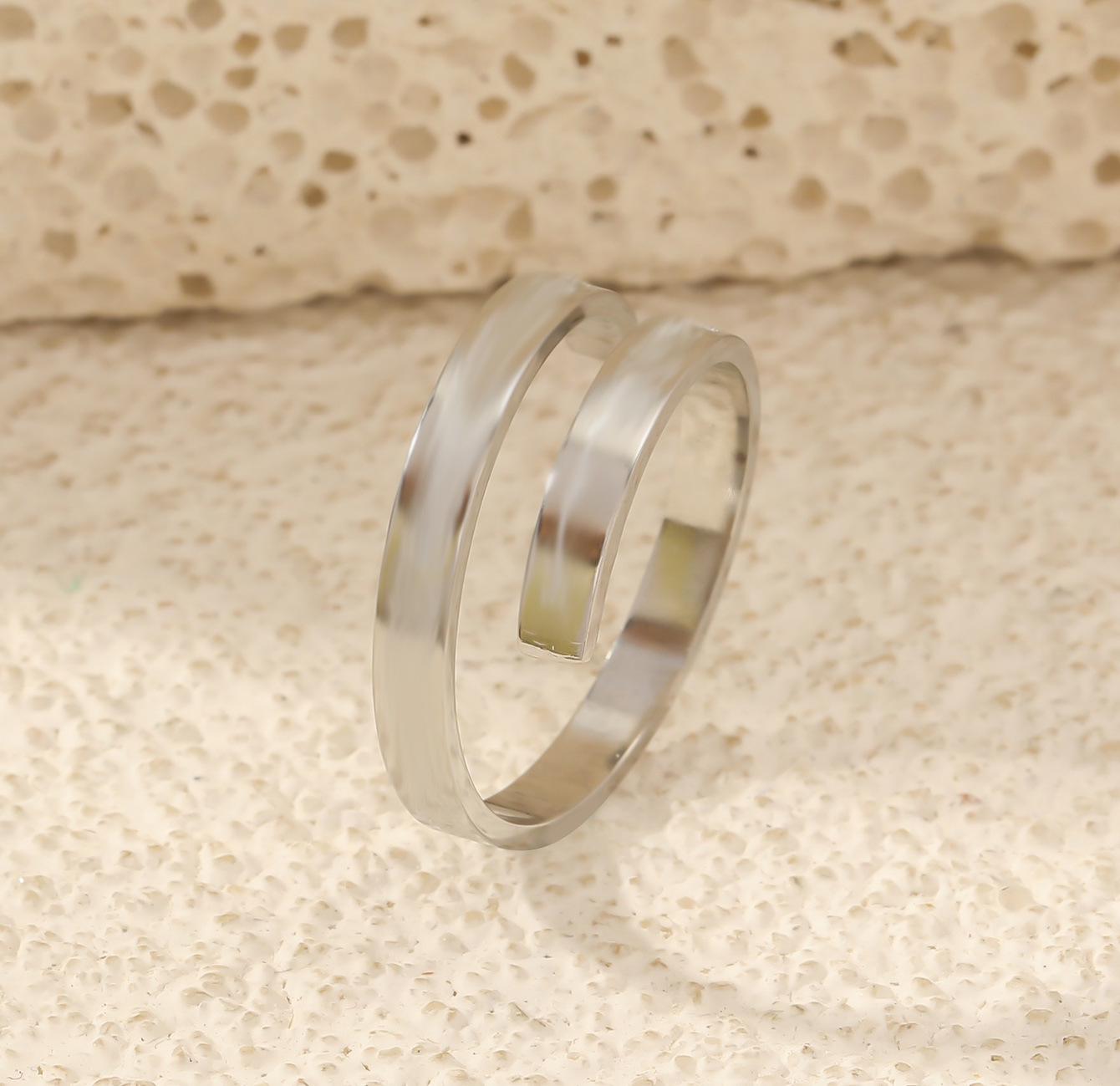 Stylish Adjustable Unisex Stainless Steel Cross Ring with Titanium Design