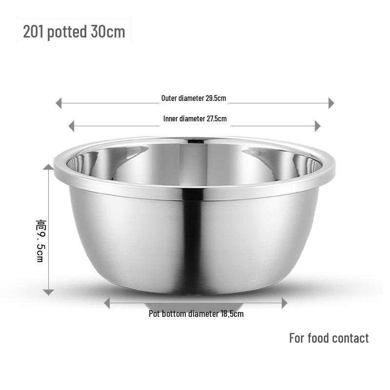 304 Stainless Steel Multi-Purpose Kitchen Basin for Soup, Dough, Vegetables, and Rice