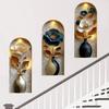 3D Realistic Metal Flower Self Adhesive Window Film for Kitchen Bathroom Glass Home Decor