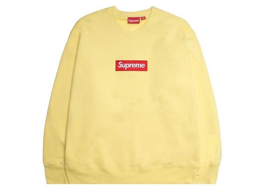 Supreme Box Logo Crewneck Pale Yellow (22FW)