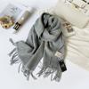 Women S Thick Warm Wool Scarf With Printed Logo For Winter Fashion