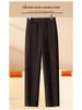 Mom's Fleece-Lined Cotton Pants, Thickened Straight-Leg, Warm Autumn/Winter Trousers for Middle-Aged/Elderly Women.