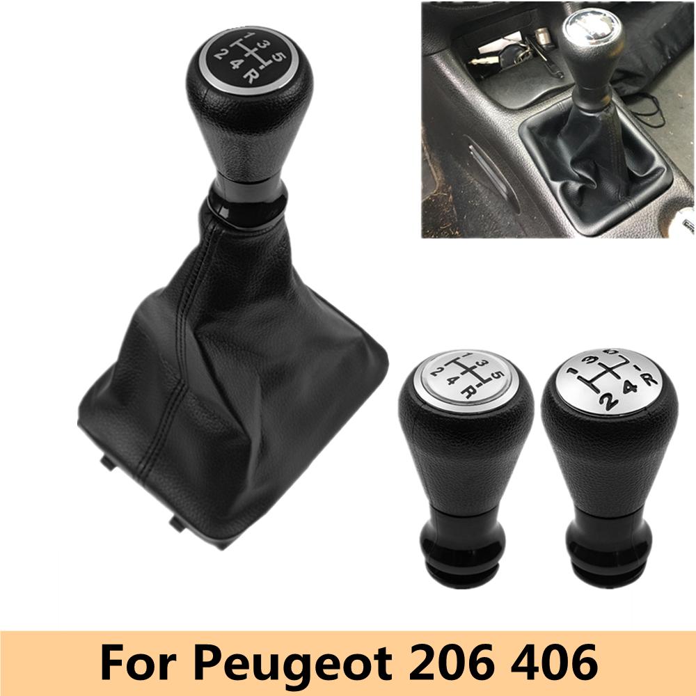 Car Accessories 5 Speed Gear Shift Knob Shifter Lever Stick Gaiter Boot Cover For Peugeot 206 406 Manual