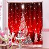 2 Pieces Christmas Blackout Curtains Exquisite Xmas Themed Festival Ornament Window Decor Accessory for Scene Layout