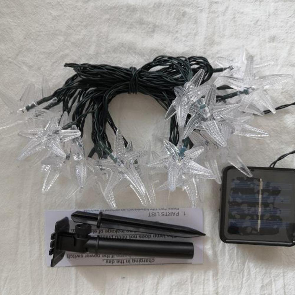 Christmas Solar Outdoor Waterproof String Lamp 30LED Starfish Color Lamps