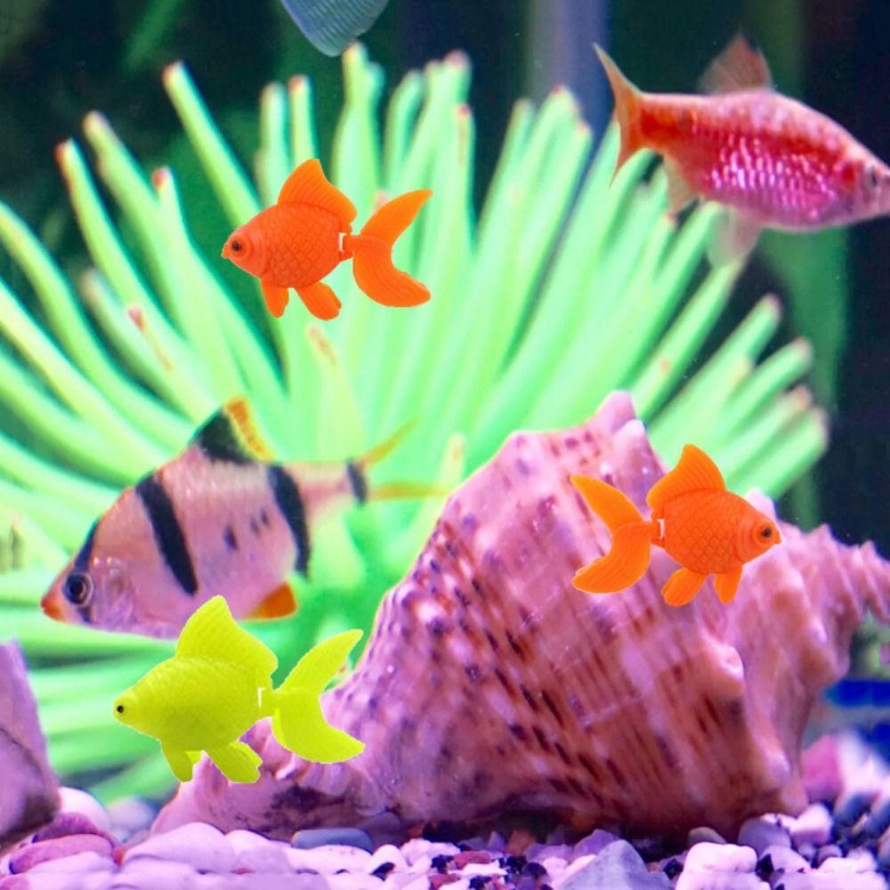 10pcs Lifelike Realistic Goldfish Simulation Moving Goldfish Plastic Gold Fish Landscaping