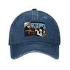 Cartoon Office Scene Printed Washed Canvas Baseball Cap Unisex Adjustable Fit Casual Streetwear Hat for Unisex and Women