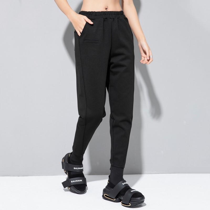 High Waist Black plus size vintage Women Casual spring autumn winter pencil Pants