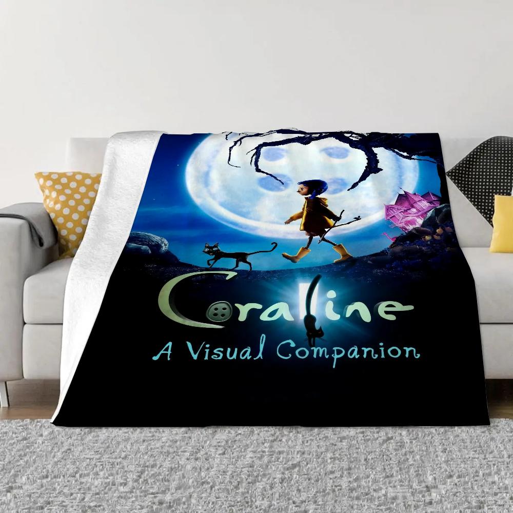 Coraline Fleece Blanket King Size Fluffy Soft Blankets & Throws Bed Throw Home Interior Microfiber Bedding Knitted Plaid Knee &