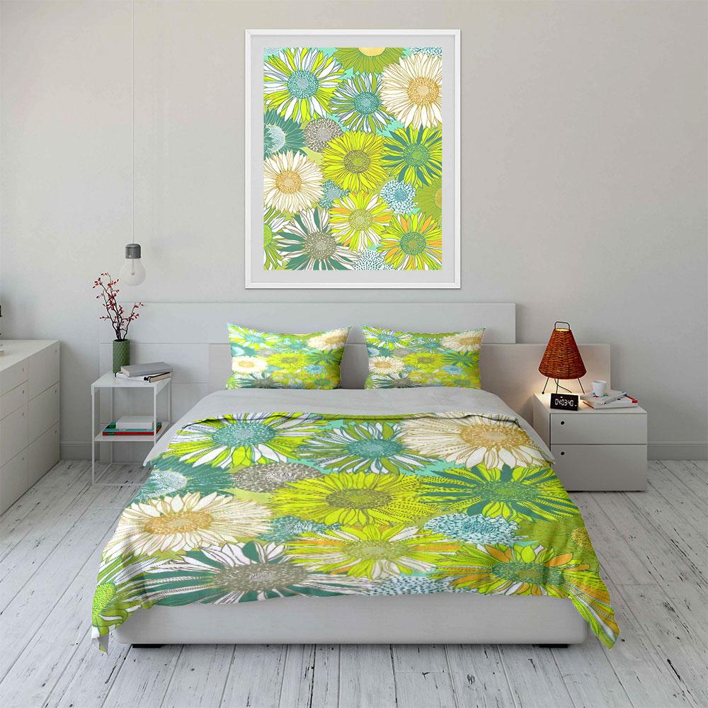 "Vivid sunflower harmony." Bedding sets Duvet covers Pillowcases(1* Duvet Cover 2* Pillowcases without duvet insert)