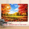 2D Bright Autumn Maple Park Photography Background