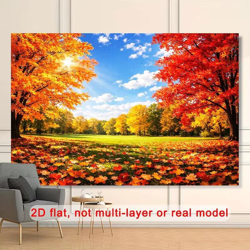 2D Bright Autumn Maple Park Photography Background