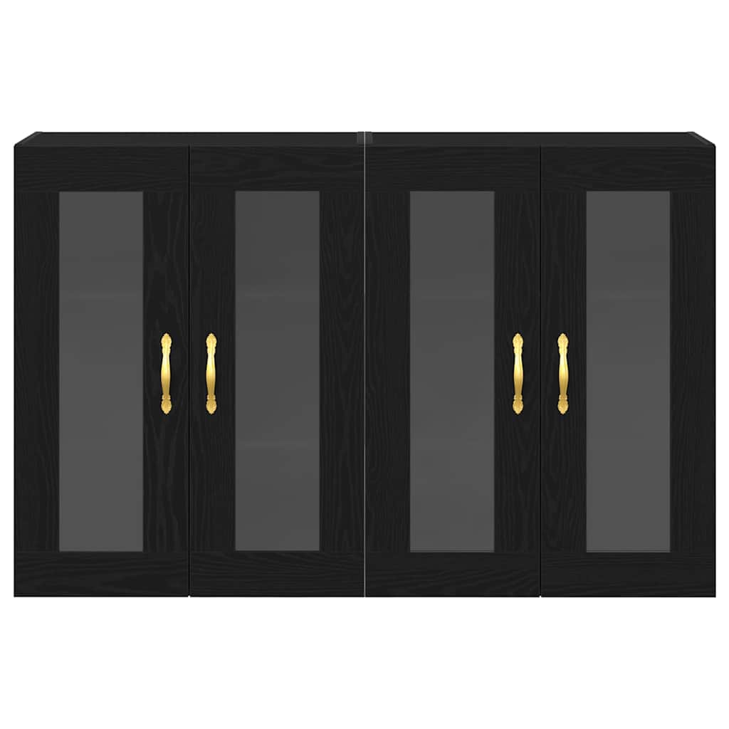 Wall Cabinets 2 pcs Black Oak Effect 69.5 x 34 x 90 cm