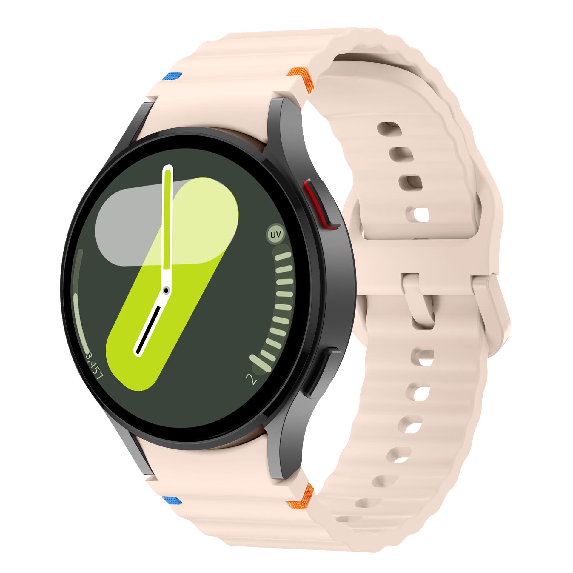 

Official Style Silicone Strap for Samsung Galaxy Watch7/6/5/4 with Wave Stitching