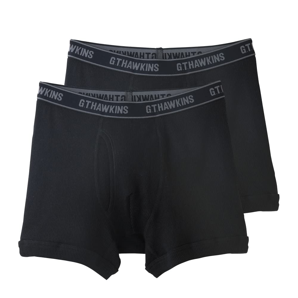 Gunze Boxer Set of M Shorts, 2, 100% Cotton, HK19832, Men's, Black,