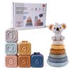 Stacking Nesting Baby Building Blocks Toys Soft Squeeze Diy Teething Baby Early Educational Toys For