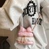 Sweet Lace Bucket Bag, Stylish Crossbody Bag With Bow Design Versatile Mini Shoulder Bag With Zipper Closure Fashion Lipstick Bag