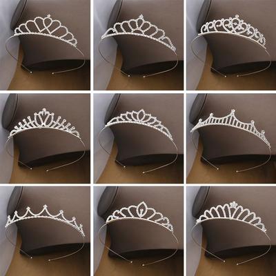 Rhinestone Princess Crystal Tiaras Pearl Tiara Shining Crystal Wedding Tiaras Crown Hair Band Birthday Party