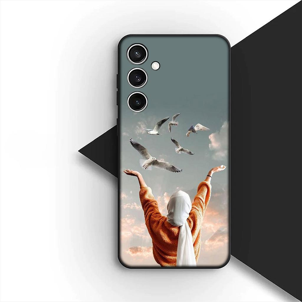 Cover for Samsung Galaxy S24 S25 S23 FE Ultra Plus S7 Edge S25+ S23+ A56 5G Phone Case Arabic islamic muslim Muslimah Girl