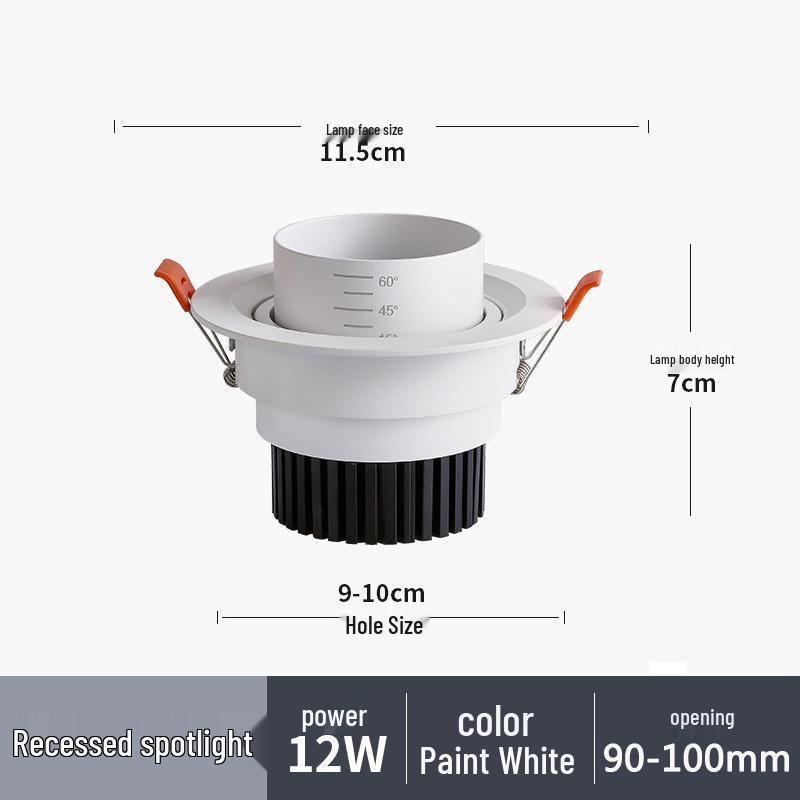 LED Zoomable Recessed Ceiling Spotlight with Gooseneck for Living Room