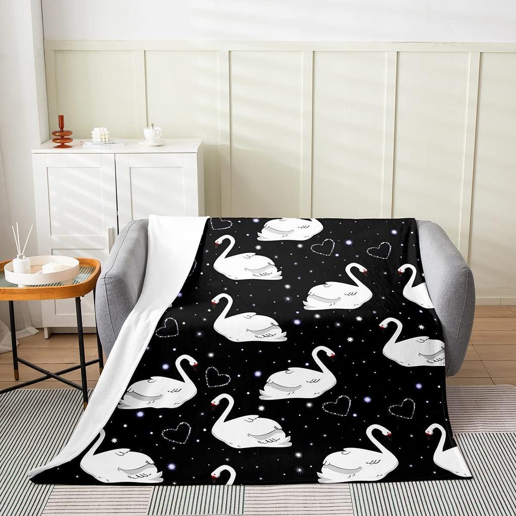 Love the Swan Princess Printed Blanket for Sofa Bed Travel Camping Living Room Office Conditioning Blanket for All Seasons Gifts