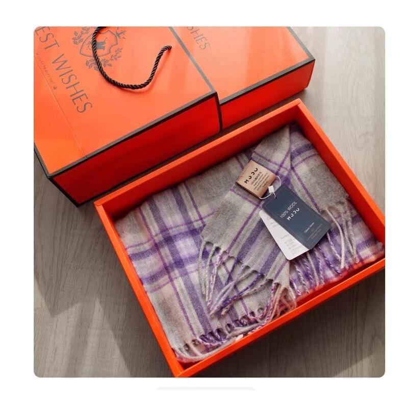 HANDUNYOU Australian Wool Plaid Scarf