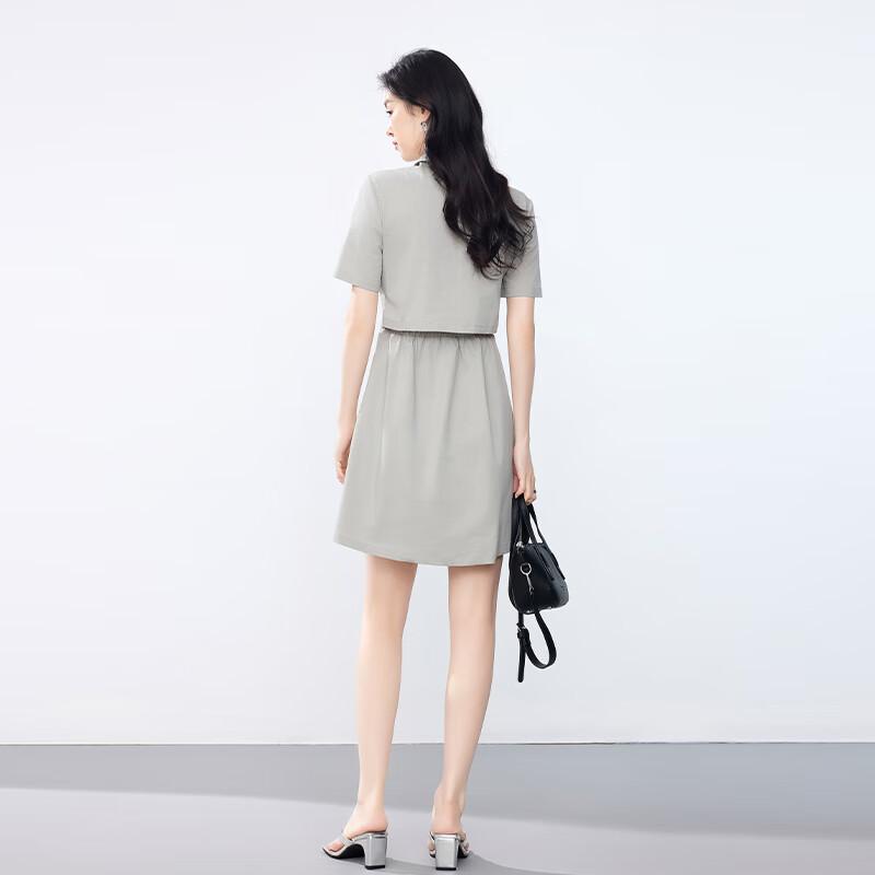 JOY SPEAKER Women's Polo Collar Slim Mid-Length Shirt Dress